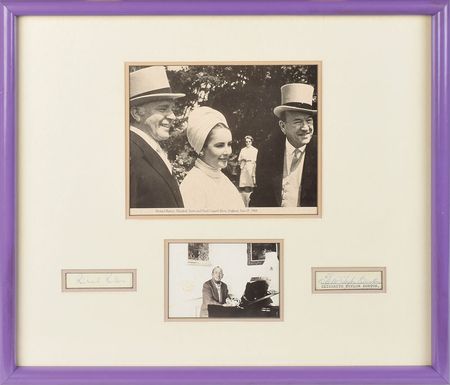 Lot #4380 Elizabeth Taylor, Richard Burton, and Noel Coward Signature Display - Image 1