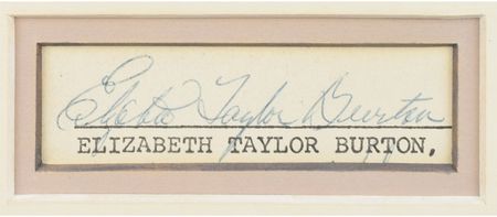 Lot #4380 Elizabeth Taylor, Richard Burton, and Noel Coward Signature Display - Image 3