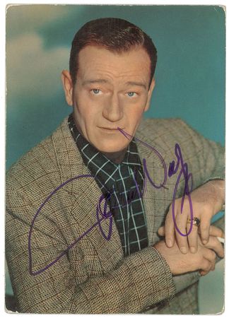Lot #4381 John Wayne Signed Postcard Photograph - Image 1