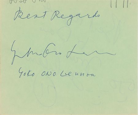 Lot #4031 John Lennon and Yoko Ono Signatures - Image 2