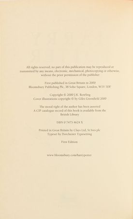 Lot #4439 J. K. Rowling Signed 'Harry Potter and the Goblet of Fire' Book - Image 5