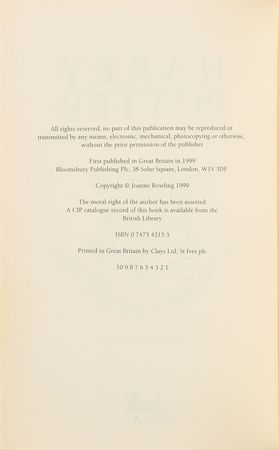 Lot #4438 J. K. Rowling Signed 'Harry Potter and the Prisoner of Azkaban' Book - Image 2