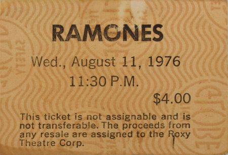 Lot #4233  Ramones Set of (8) Circa 1970s Tickets, Programs, and Handbills - Image 5