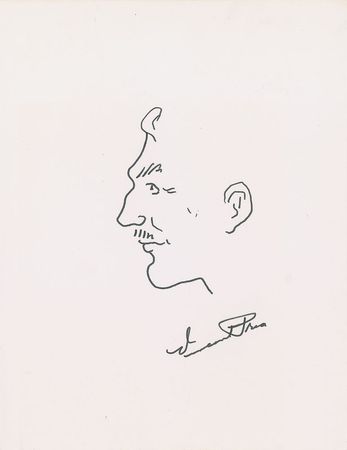 Lot #4371 Vincent Price Signed Photograph and Sketch - Image 2