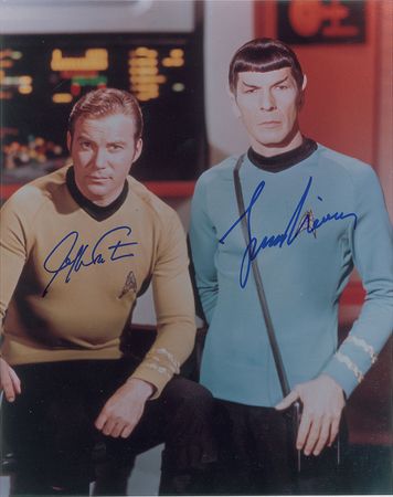 Lot #4420  Star Trek: Shatner and Nimoy Oversized Signed Photograph - Image 1