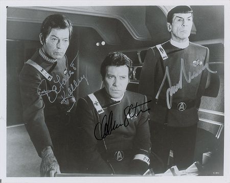 Lot #4421  Star Trek: Shatner, Nimoy, and Kelley Signed Photograph - Image 1