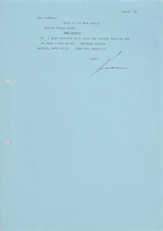 Lot #4472 Keanu Reeves Signed Letter and Matrix Script - Image 1