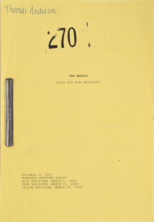 Lot #4472 Keanu Reeves Signed Letter and Matrix Script - Image 2