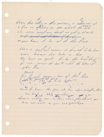 Lot #4206 Bruce Springsteen Handwritten Lyrics - Image 2