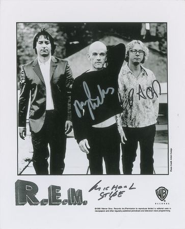 Lot #4272  R.E.M. Signed Photograph - Image 1