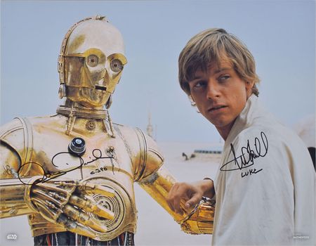 Lot #4428  Star Wars Oversized Signed Photograph: Hamill and Daniels - Image 2