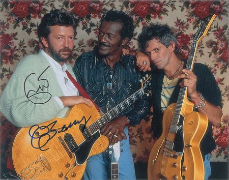 Lot #4133 Eric Clapton and Chuck Berry Signed Photograph - Image 2
