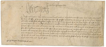Lot #2001 King Henry VIII Signed Document: Exceedingly rare Henry VIII document connected to Anne Boleyn’s treason - Image 1
