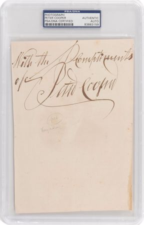 Lot #170 Peter Cooper Handwritten Letter Signed - Image 1