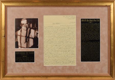 Lot #304 Joseph Valachi Autograph Letter Signed: The Cosa Nostra turncoat - Image 1