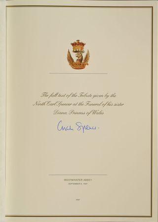 Lot #114 Princess Diana Tribute Signed by Charles Spencer Book - Image 1