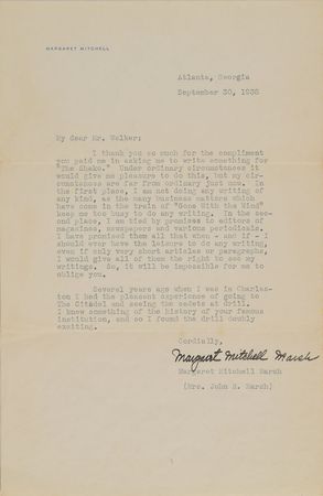 Lot #525 Margaret Mitchell: 