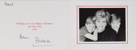 Lot #93 Princess Diana Signed 1995 Christmas Card Christmas Card - Image 1