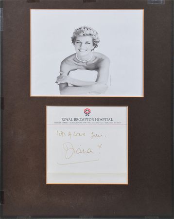 Lot #94 Princess Diana Signature: Stationery from her lover's hospital - Image 1