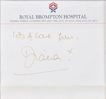 Lot #94 Princess Diana Signature: Stationery from her lover's hospital - Image 2