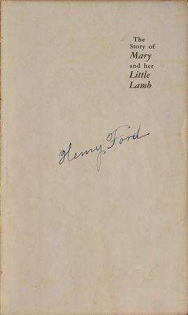 Lot #265 Henry Ford: Ford publishes 'Mary's Little Lamb' - Image 1