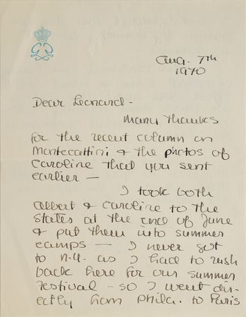 Lot #688 Grace Kelly Handwritten Letter Signed - Image 1