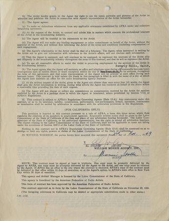 Lot #866 Al Jolson Signed Document - Image 2