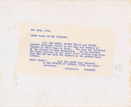 Lot #58 Queen Elizabeth II and the Duchess of Windsor Photograph - Image 2
