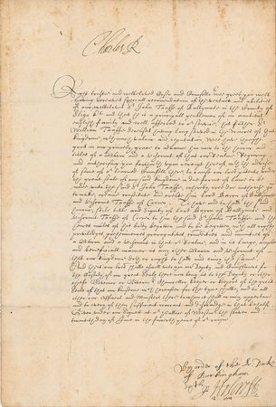 Lot #7 King Charles I Signed Document Signed