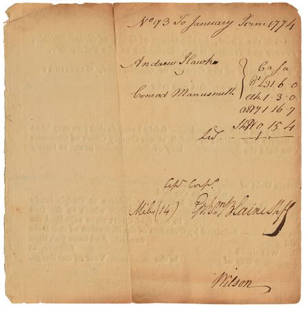 Lot #240 James Wilson Signed Document - Image 1