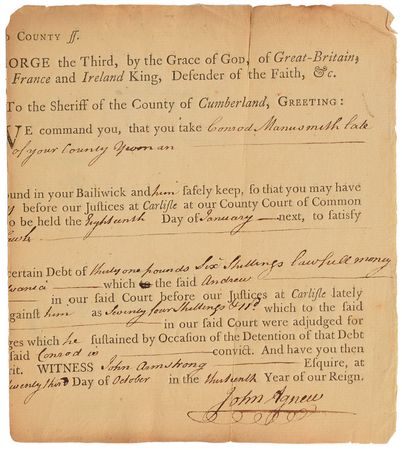Lot #240 James Wilson Signed Document - Image 2