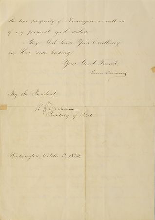 Lot #178 Grover Cleveland: To the president of Nicaragua - Image 2
