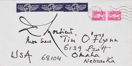 Lot #472 Georges Mathieu Sketch and Handwritten Letter Signed - Image 4