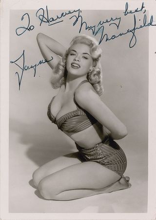 Lot #765 Jayne Mansfield Signed Photograph