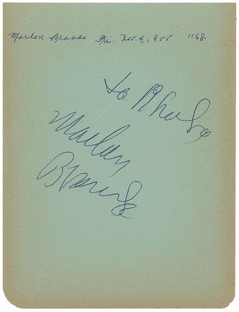 Lot #712 Marlon Brando Signature