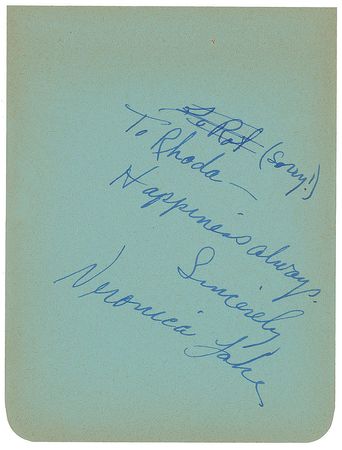 Lot #750 Veronica Lake Signature