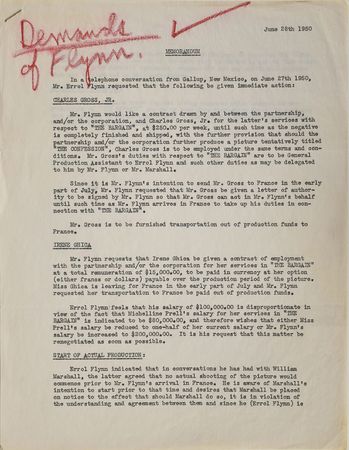 Lot #681 Errol Flynn: Flynn taps a friend to assist in the controversial Adventures of Captain Fabian - Image 3