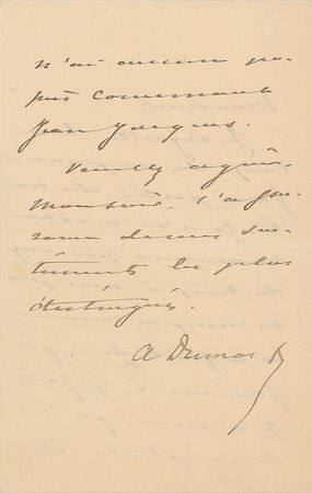 Lot #539 Alexandre Dumas, fils Handwritten Letter Signed - Image 2