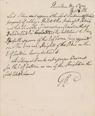 Lot #9 King George III Autograph Letter Signed: