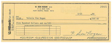 Lot #940 Ben Hogan Checks - Image 1