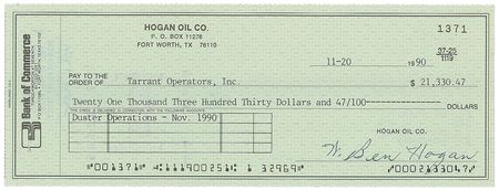 Lot #940 Ben Hogan Checks - Image 2