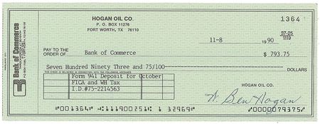 Lot #940 Ben Hogan Checks - Image 4