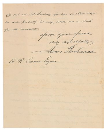 Lot #135 James Buchanan Handwritten Letter Signed - Image 2