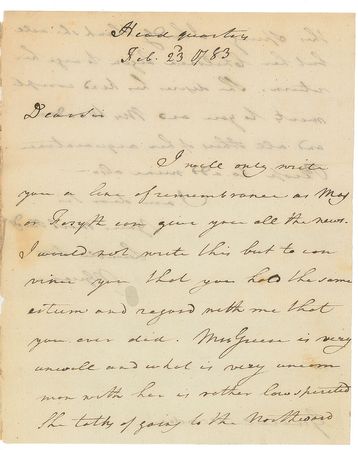 Lot #339 Nathanael Greene Handwritten Letter Signed - Image 1