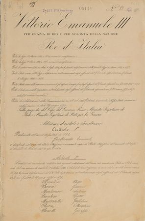 Lot #287 Benito Mussolini and Vittorio Emmanuel III Signed Document - Image 1