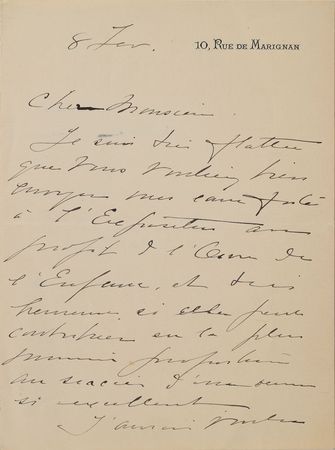 Lot #419 Mary Cassatt Handwritten Letter Signed - Image 1