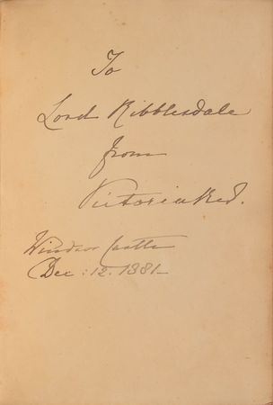 Lot #20 Queen Victoria Signed Book Inscribed to