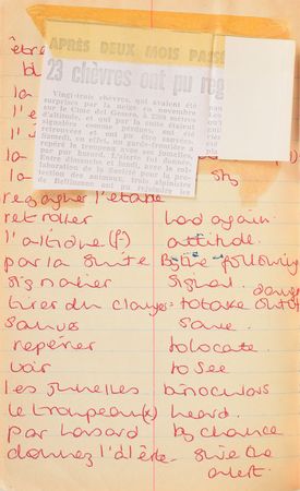 Lot #80 Princess Diana's French Lesson Book With Extensive Handwriting: Diana's French vocab notebook from finishing school - Image 5