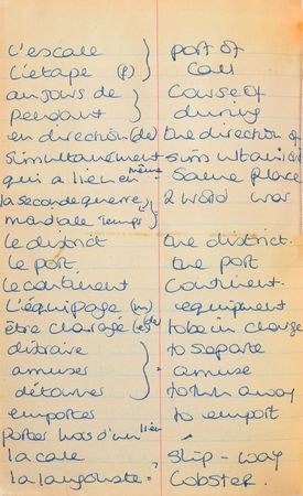 Lot #80 Princess Diana's French Lesson Book With Extensive Handwriting: Diana's French vocab notebook from finishing school - Image 7