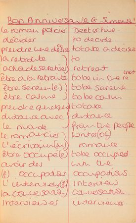 Lot #80 Princess Diana's French Lesson Book With Extensive Handwriting: Diana's French vocab notebook from finishing school - Image 10